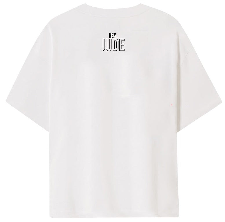 HEY JUDE WHITE TEE (OVERSIZED)